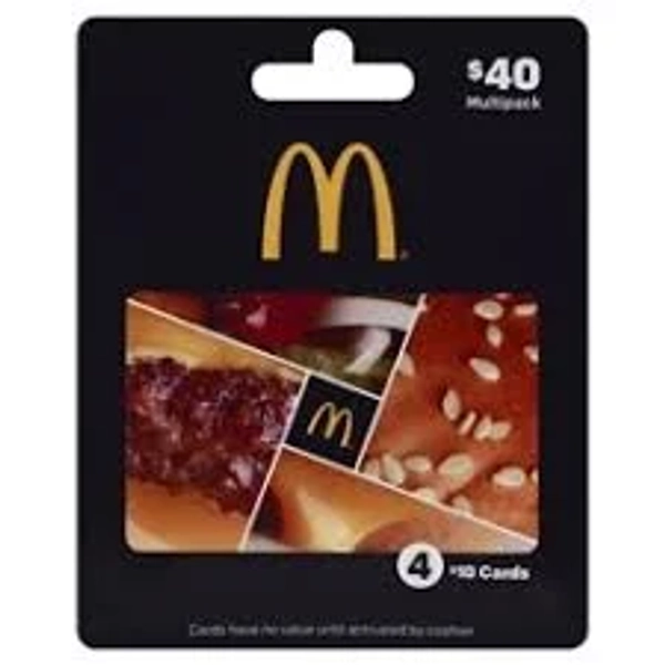 Mcdonalds Gift Card, $40, 4 cards