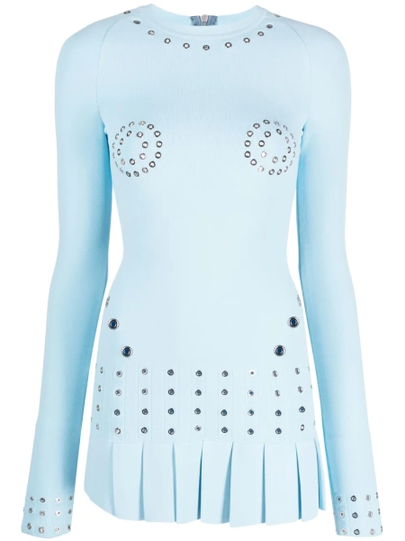 Off-White eyelet-embellished fitted minidress | 44