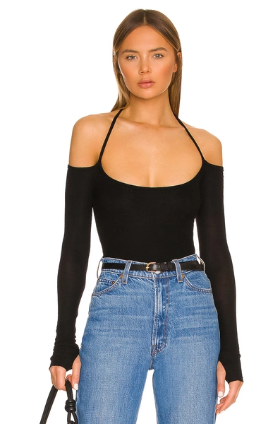 Michael Lauren Dave Halter Neck Top in Black | REVOLVE