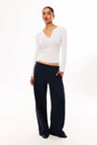 Sasha Wide Leg Track Pant - Navy