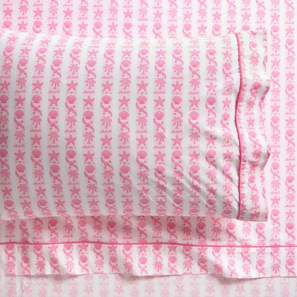 Pink Palm Puff Organic Sheet Set