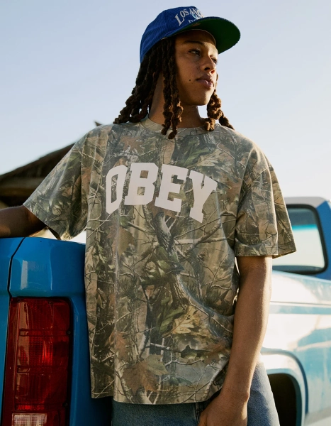 OBEY Leaf Camo Mens Tee - CAMO