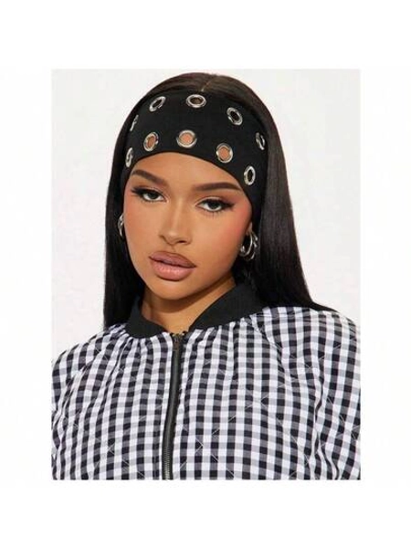 Women Bandana 1pc Sweat-Absorbent Sports Headband, Metal Hoop Knitted Elastic Hairband, For Running, Fitness, Hair Accessories Fall Winter Hair Band For Vacation Outfits Woman