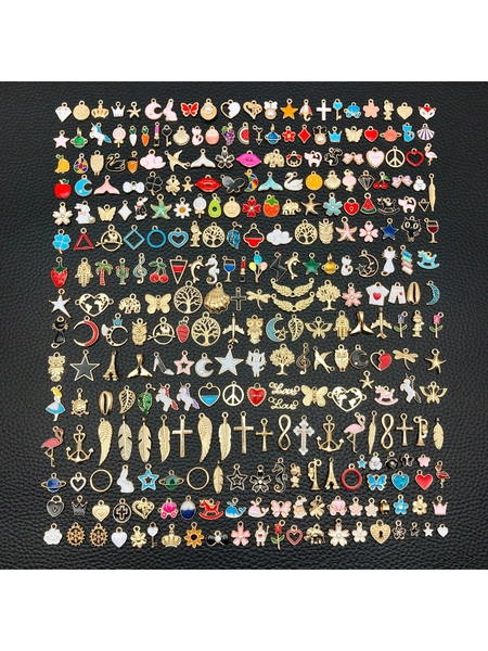20/30/50/100/150Pcs Bracelet Charms Jewelry Making Charms Assorted Gold Plated Enamel Pendants For DIY Necklace Bracelet Earring Craft Supplies
