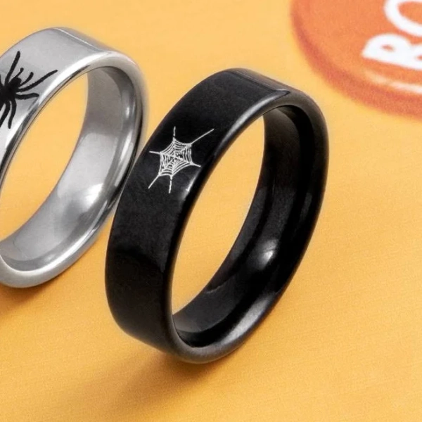 Stainless Steel Spider Web Ring