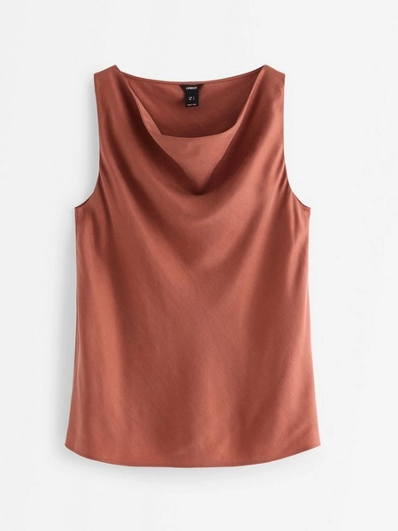 Woven camisole with luster - Dark dusty orange - S