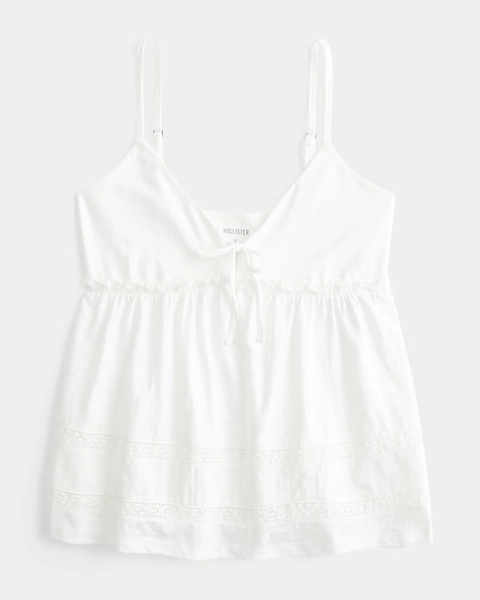 Tie Front Babydoll Top