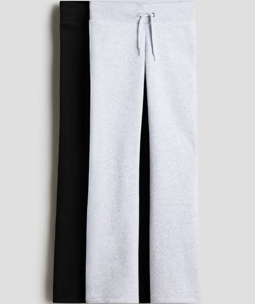 H&M Girls 2-Pack Flared Sweatpant Joggers