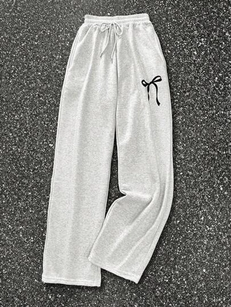 INAWLY Women's Bowknot Printed Simple Daily Wear Drawstring Shorts Graduation,Back To School Outfits,Graduation,Teacher Outfits For Women,Back To School Fall Cloth For Women
