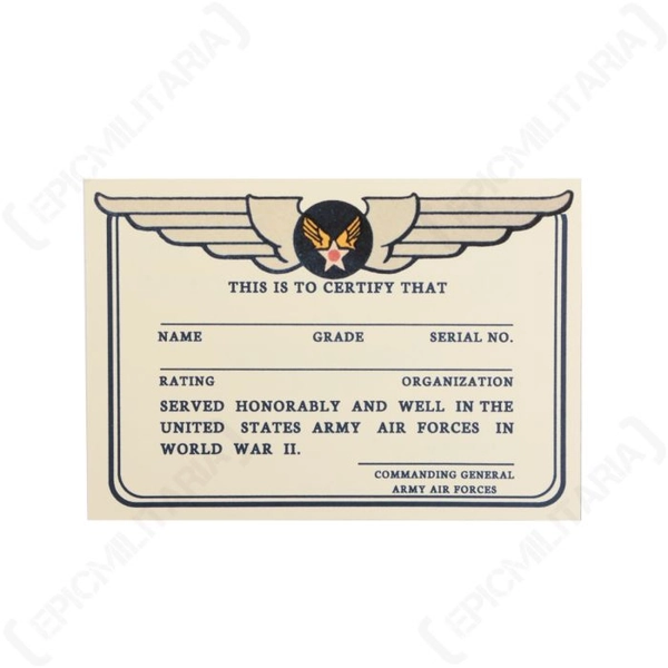USAAF Pass Card