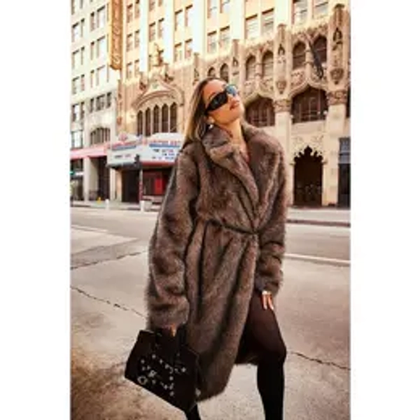 VVZ Two Toned Faux Fur Trench Coat - Elegant Stylish Design with Modern Look & Faux Fur Material for Versatile Wear #TikTokShopHolidayHaul