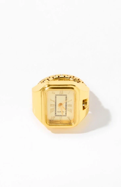 Gold Rectangle Watch Ring