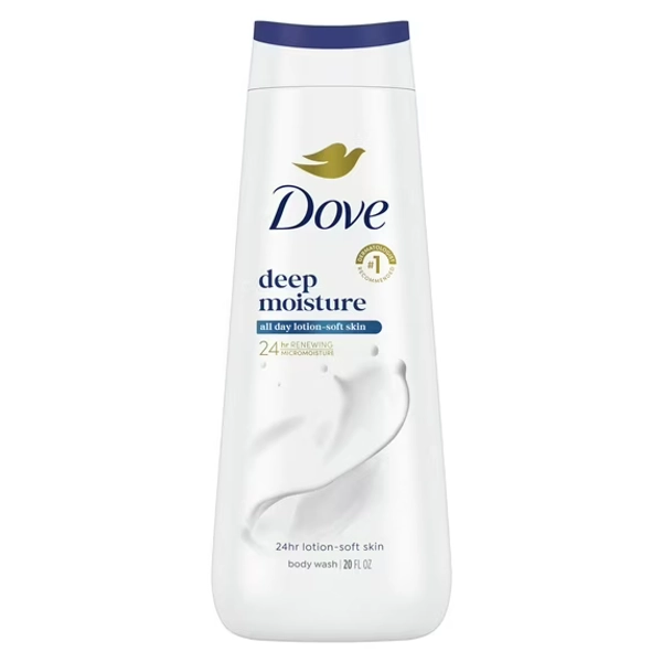 Dove Moisturizing Liquid Body Wash Cleanser for Women Deep Moisture, 20 oz