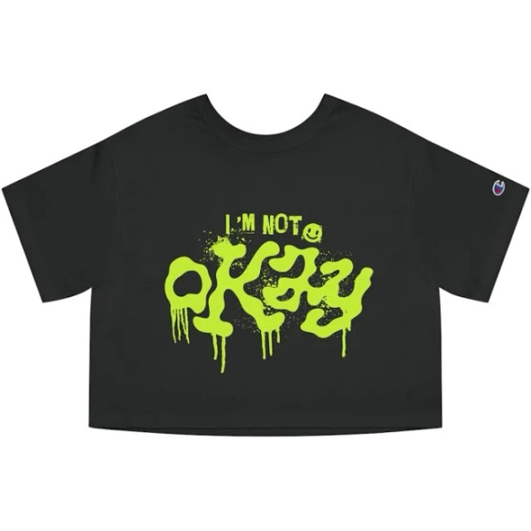 Goth Cloth Co. I'm Not Okay Punk Graffiti Crop Top