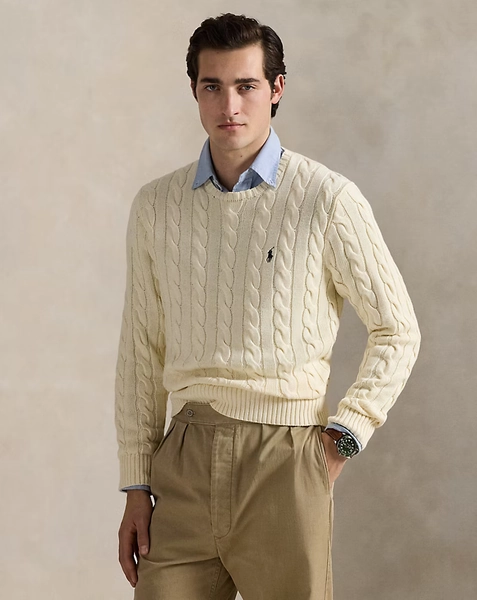 Cable-Knit Cotton Sweater