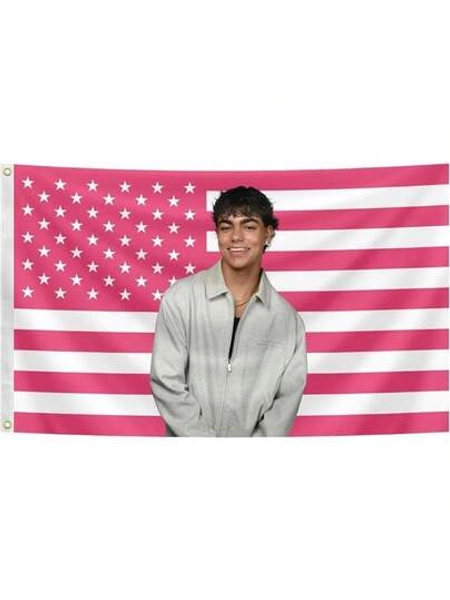 Malachi Barton Flag Tapestry Poster 3x5 Feet Pink American Wall Mounted Indoor And Outdoor Decoration, Double Stitched Polyester With Brass Washers, Suitable For Dormitories, Bedrooms, Holidays, And Porches (A)
