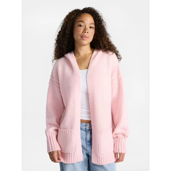 No Boundaries Fashion Hooded Cardigan, Women's