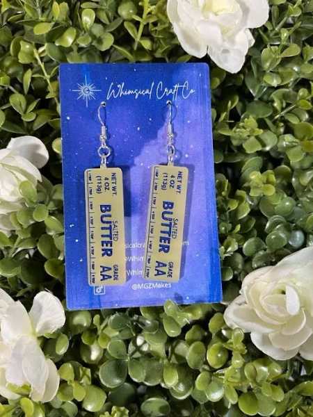 Stick of Salted Butter Baking Earrings