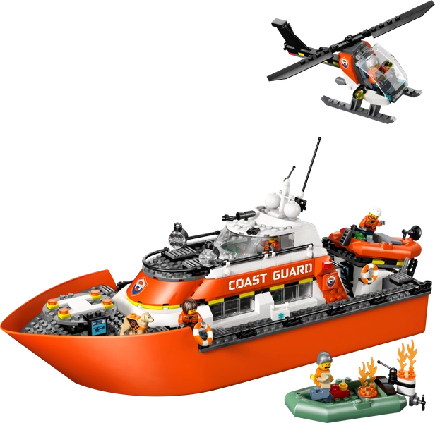 Coast Guard Rescue Boat & Helicopter