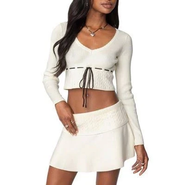 Edikted Women's Andie Ribbon Knit Top