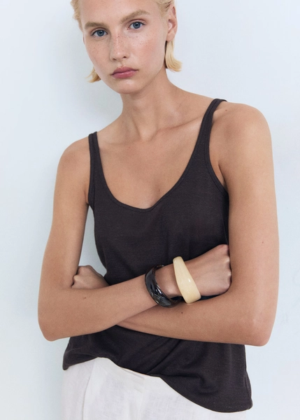 Strappy linen top - Women | MANGO USA