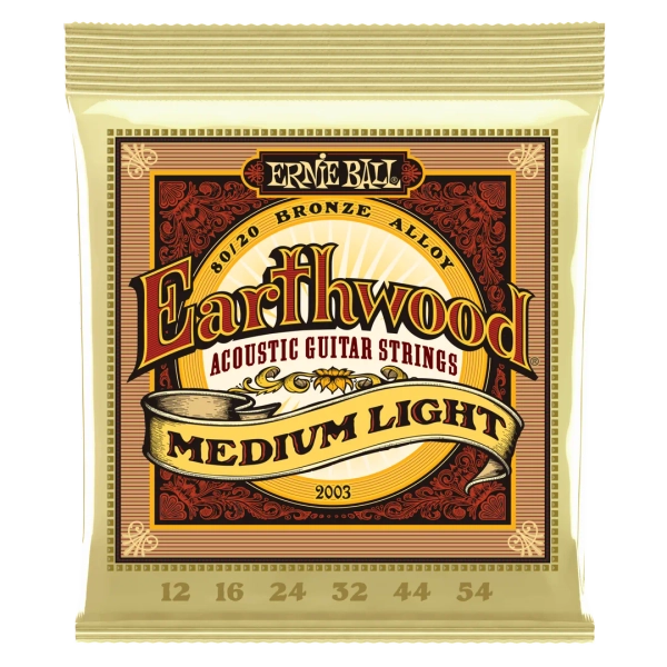 Ernie Ball 2003 Earthwood 80/20 Bronze Acoustic Guitar Strings - .012-.054 Medium Light