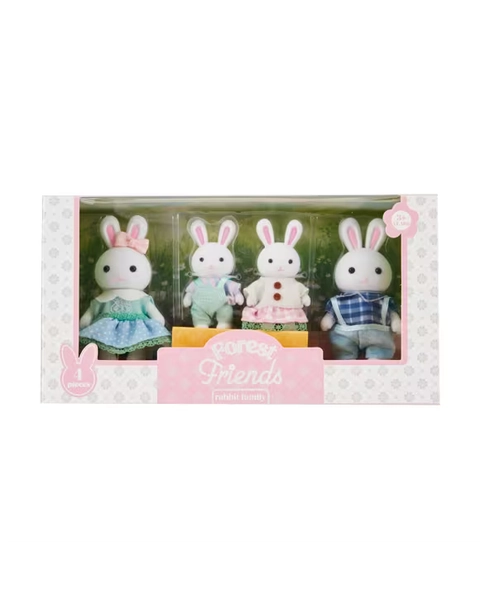 4 Piece Forest Friends: Rabbit Family Playset