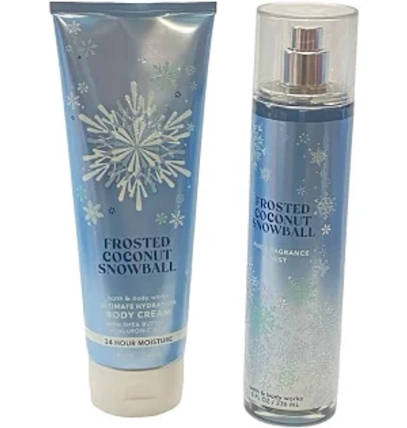 Bath & Body Works Frosted Coconut Snowball 2 Pc Fragrance Mist & Body