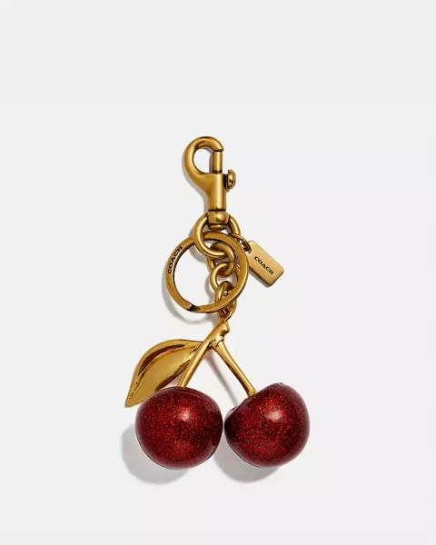 Brass/Red Apple Cherry Bag Charm