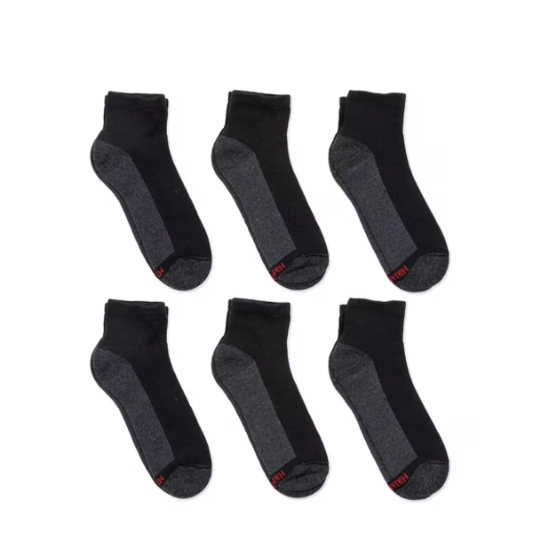 Hanes Ankle Socks 6-Pack Mens Max Cushion, Wicking Cool ComfortBlend