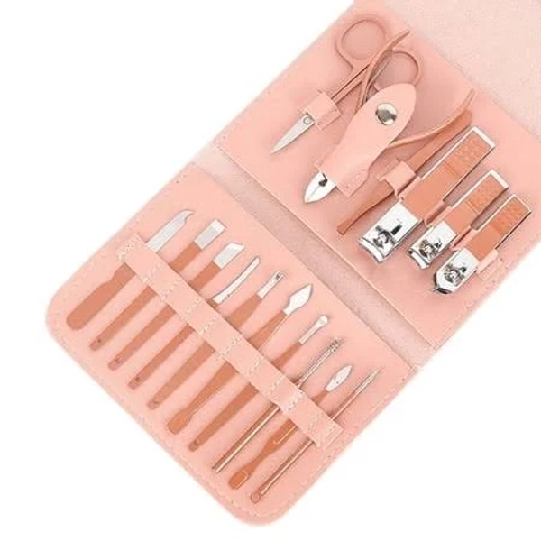 Exleaf 2026 New Nail Clipper Set Innovative Dual-Edge Nail Clipper Professional Home Manicure Set Portable Elegant Pedicure Kit Light Pink for