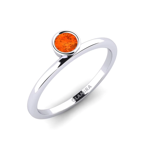Argent 925 Ronde Opale de Feu Bague Bavegels - B
