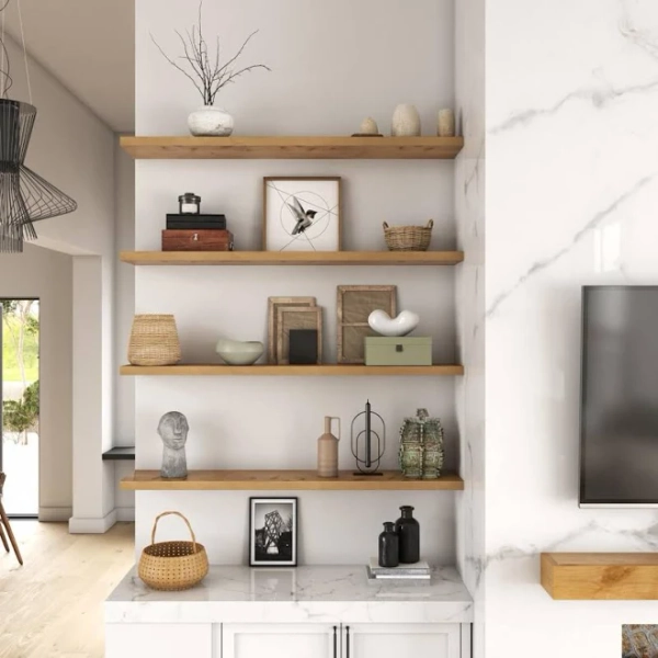 Solid Rustic Alder Floating Shelf