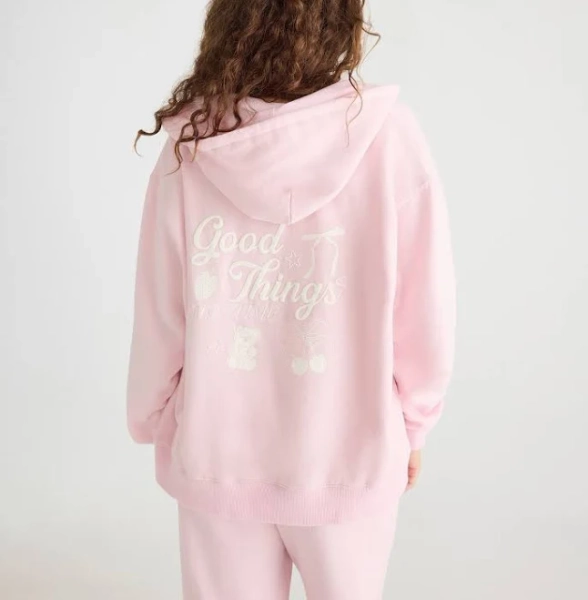 Aeropostale Women's Cloud Soft Good Things Star Bear Hoodie