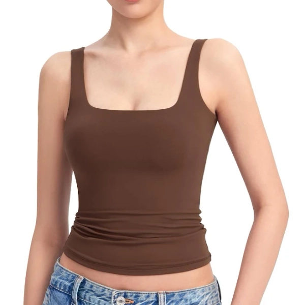 WFWFLIU Women's Cute Seamless Square Neck Tank Top