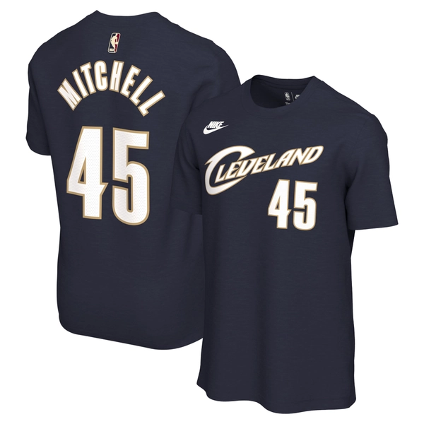 Unisex Cleveland Cavaliers Donovan Mitchell Nike Navy Name & Number T-Shirt - Classic Edition