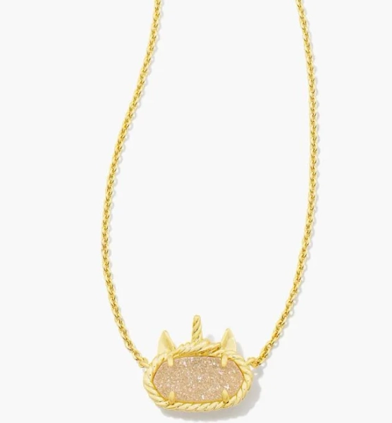 Kendra Scott Elisa Unicorn Short Pendant Necklace with Iridescent Drusy