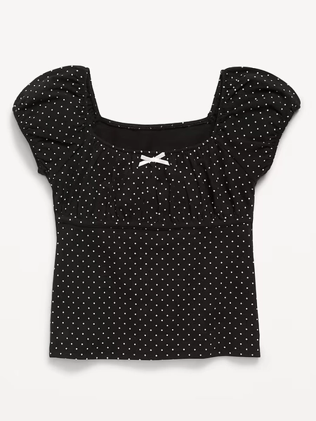 Puff-Sleeve Top for Girls