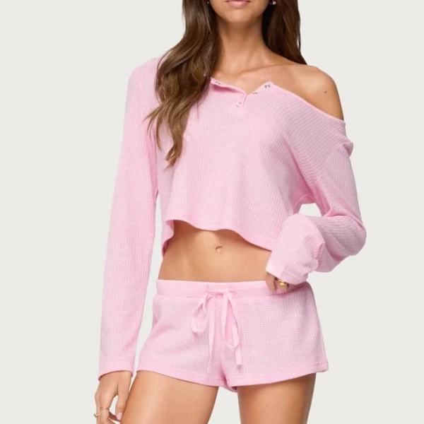 Edikted Women's Teddy Waffle Shorts