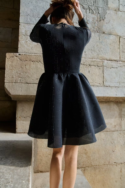 Embellished mesh dress