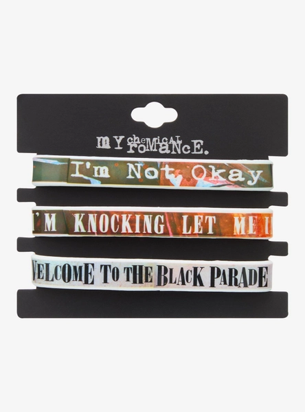My Chemical Romance Song Lyrics Rubber Bracelet Set