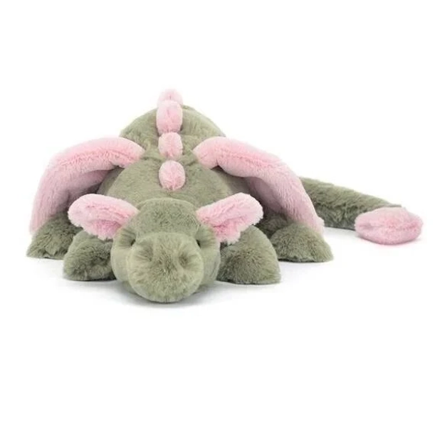 Jellycat Malachy Dragon Pink Green Matcha NEW