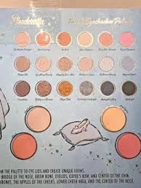 HUGE New Cinderella Disney Princess Face & Eyeshadow Palette 22 Shades w/Mirror
