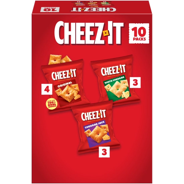 Cheez-It Variety Pack Baked Snack Crackers, Lunch Snacks, 10 Count - Walmart.com