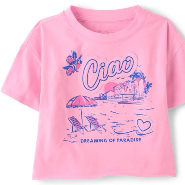 The Children's Place Girls Cropped Applique Top