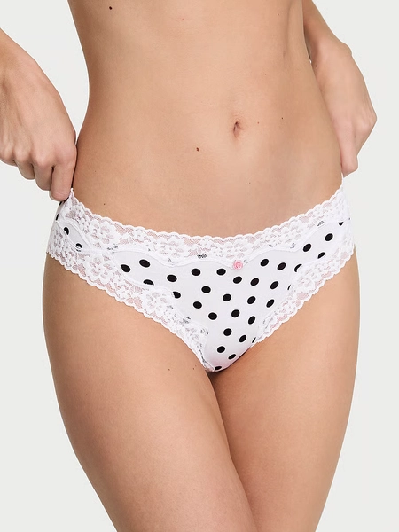 Cotton Lace-Waist Bikini Panty