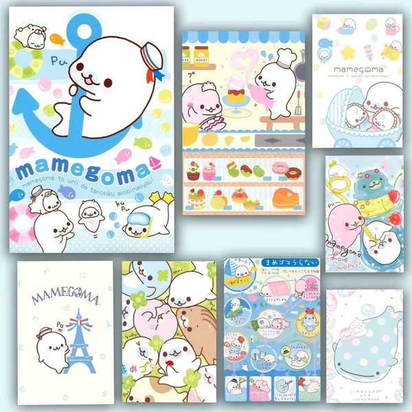 posters Self-adhesive Paper Print Home Living Room Bedroom Entrance Bar Cafe Art Kawaii Cartoon Mamegoma CUTE - AliExpress 