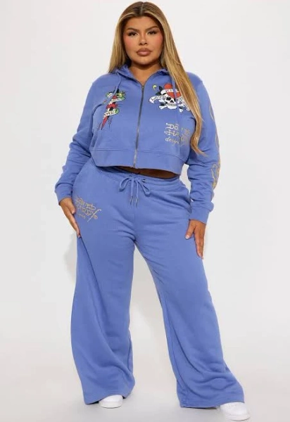 Fashion Nova Women's Ed Hardy Love Kills Pant Set