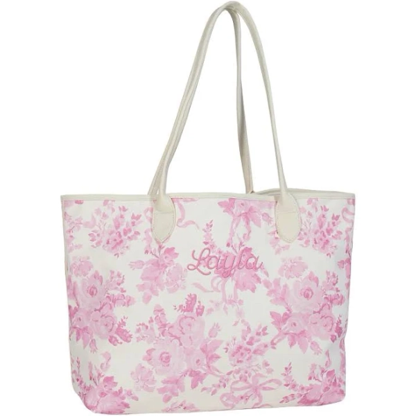 Gear-Up LoveShackFancy Pink Garden Damask Tote Bag