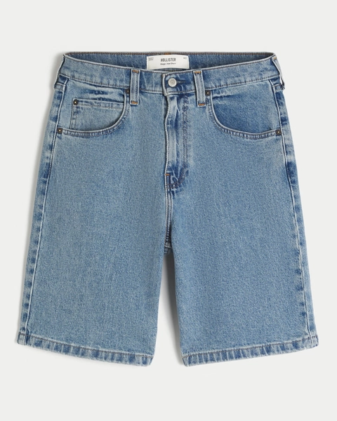 Medium Wash Baggy Jean Shorts